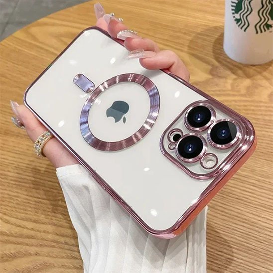 coque transparente rose cristallin