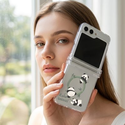 coque transparente trois pandas mignons