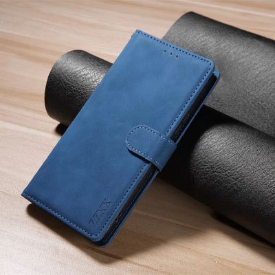 etui telephone bleu ferme