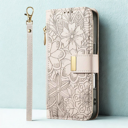 etui telephone gris clair sangle courte vertical