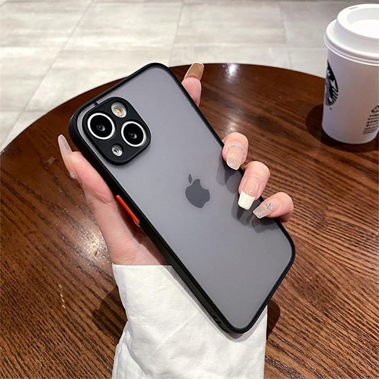 etui telephone​ noir dos transparent