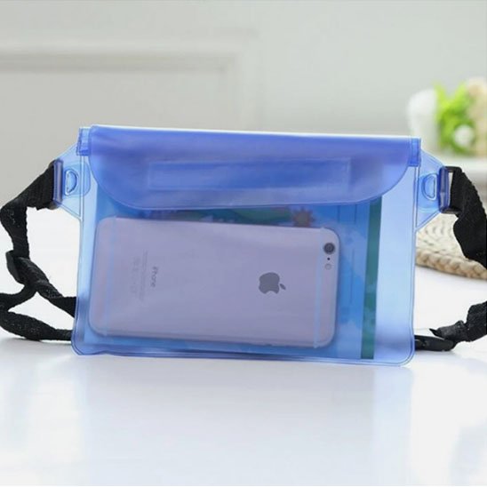 Pochette telephone etanche bleue