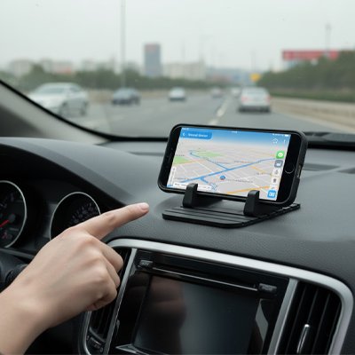 support telephone voiture antiderapant silicone