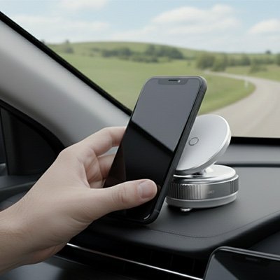 support telephone voiture base rotative