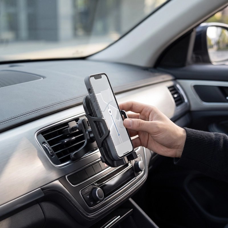 Support téléphone voiture clippage noir universel