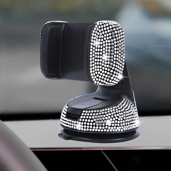 support telephone voiture finition strass cristaux
