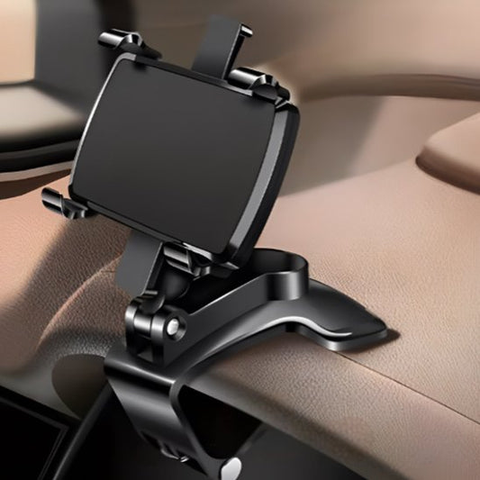 support telephone voiture fixation par clip sur tableau de bord