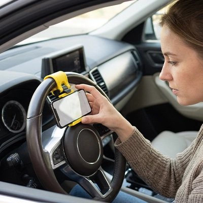 support telephone voiture fixe au volant