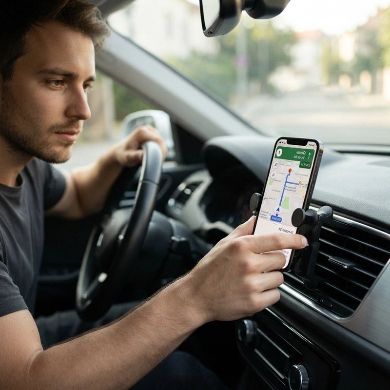 Support telephone voiture gravitationnel deux