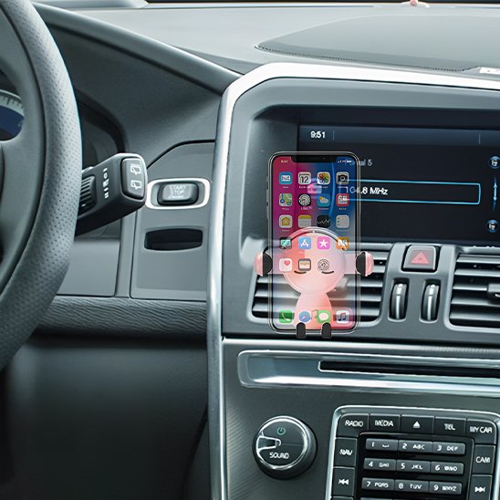 support telephone voiture lateraux bras automatiques