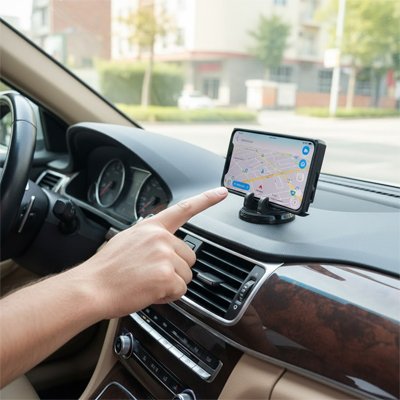 support telephone voiture pince double